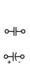 Capacitor schematic symbols